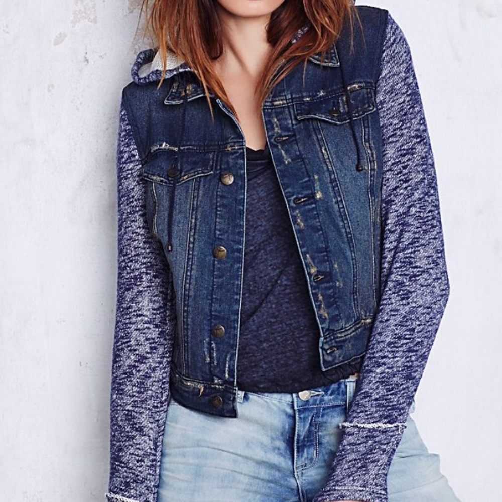 Free People Knit Denim Jacket